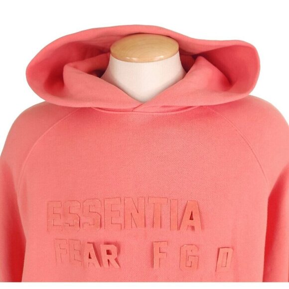 Fear Of God Essentials Cotton-Blend Hoodie Size M Mens Coral AS-IS - Picture 2 of 12